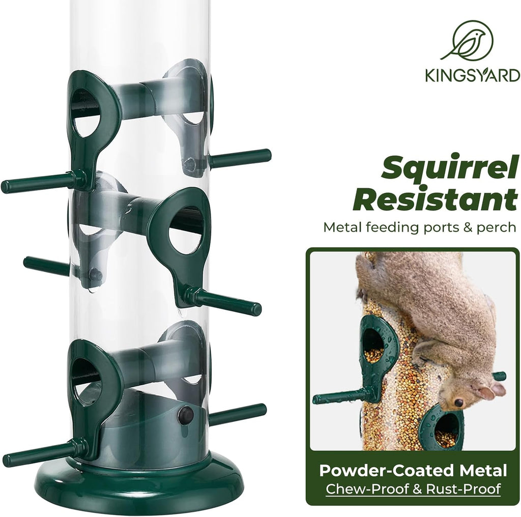 15" Metal Tube Bird Feeders for Outdoors Hanging