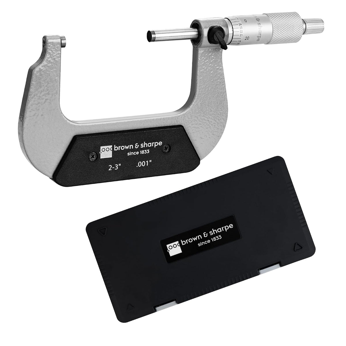 Brown & Sharpe 2-3" Outside Micrometer, 0.001" Graduation, Carbide Faces