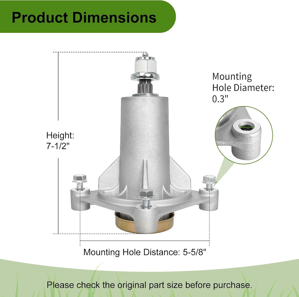 187292 Mower Spindle for 42" 46" 48" 54" Deck, 587819701 Mandrel Assembly Fits for Craftsman Hus qvarna A riens Pou LAN Pro, Replace for 192870 532187281 532187292 567253301