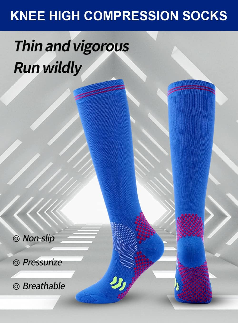 3 Pairs Compression Socks for Women 20-30 mmhg Knee High, Womens Compression Socks Compression Stockings for Women