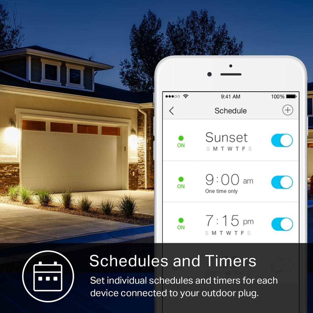 Kasa Outdoor Smart Plug, Smart Home Wi-Fi Outlet with 2 Sockets, EP40 | IP64 Weather Resistance, Compatible with