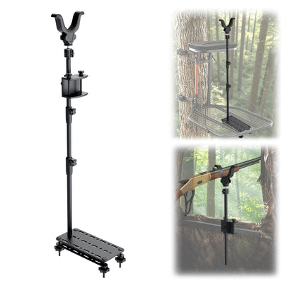 Hunting Tree Stand Shooting Rest, 2-in-1 Treestand & Blind Rail Mount