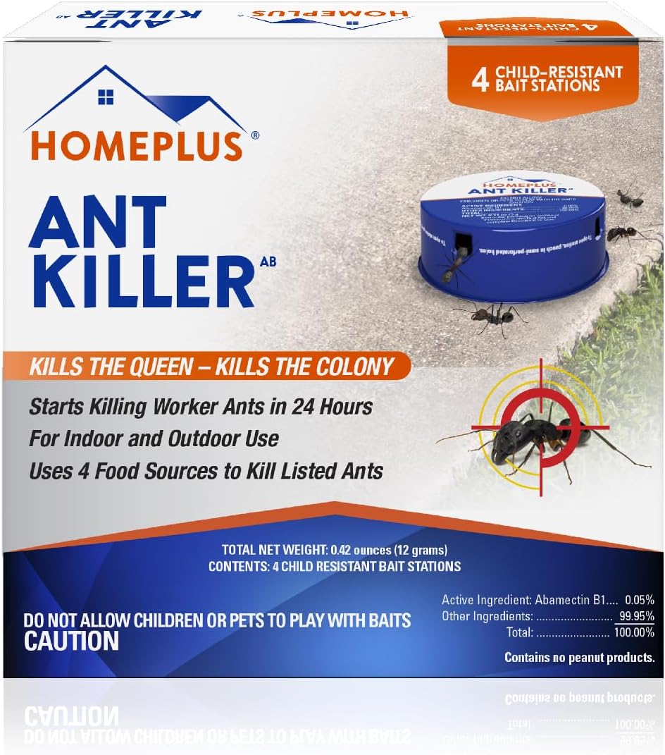 Homeplus Ant Killer AB, Metal Bait Station, Ants Killer for House, Ant Traps Indoor & Outdoor, 12 Pack