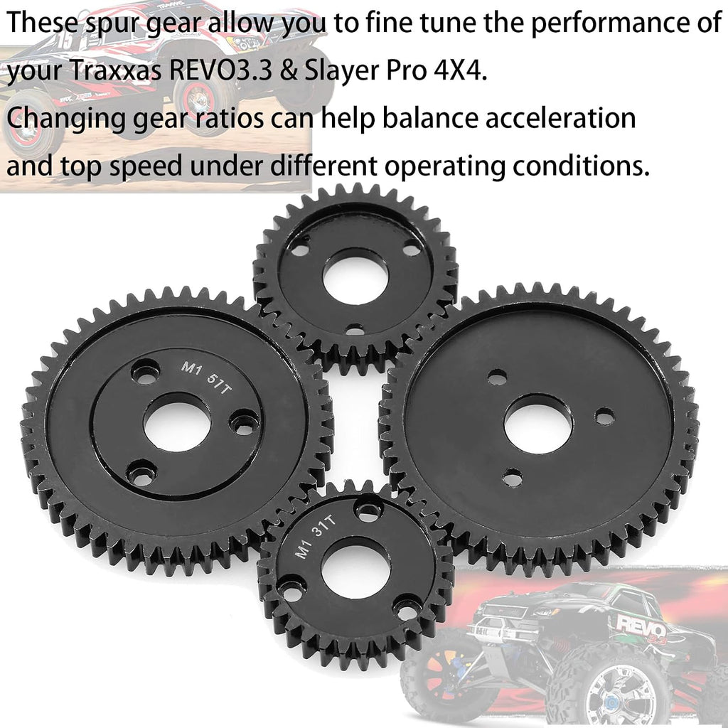 33T M1 Hardened Steel Spur Gear for Traxxas Slayer Pro 4X4 and Revo 3.3