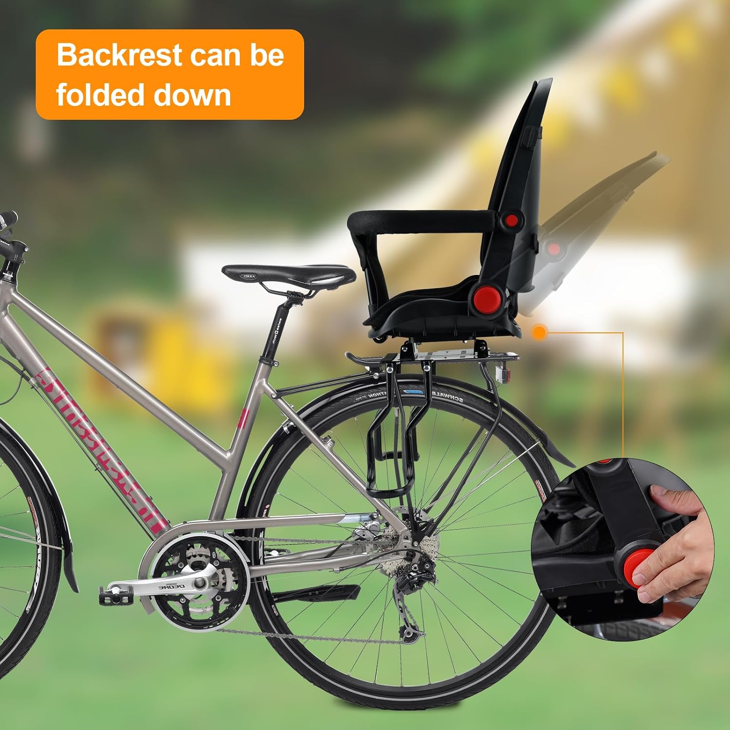 Rear Child Bike Seat, Kids Bicycle Back Seat ，Safe Rear Mount Child Bike Seat Fits All Bicycle Rear Frames, for 2-5