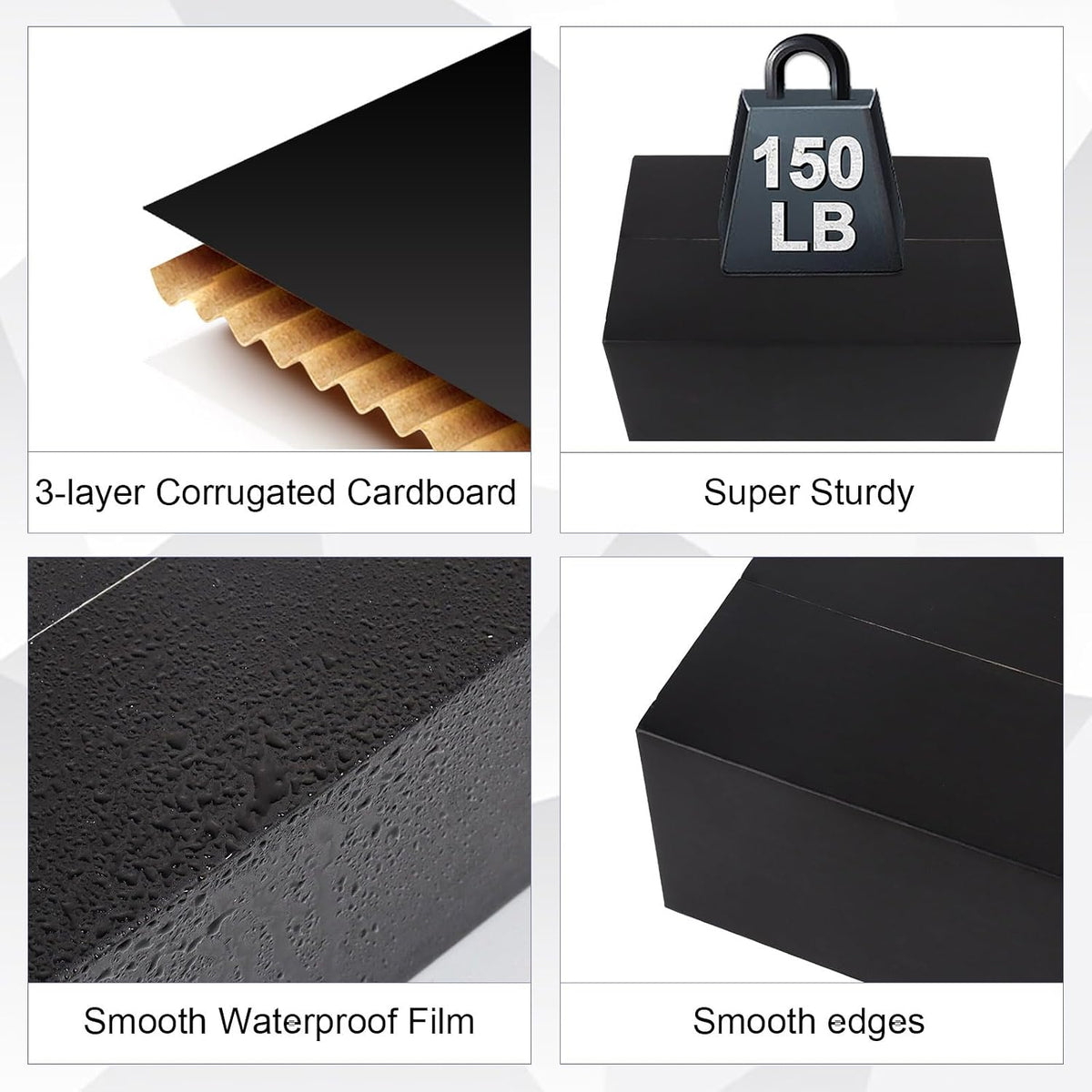 Shipping Boxes Medium 10x7x6 Inches, 30 Pack Mailer Packaging Boxes Bulk, Black Corrugated Cardboard Boxes for Small