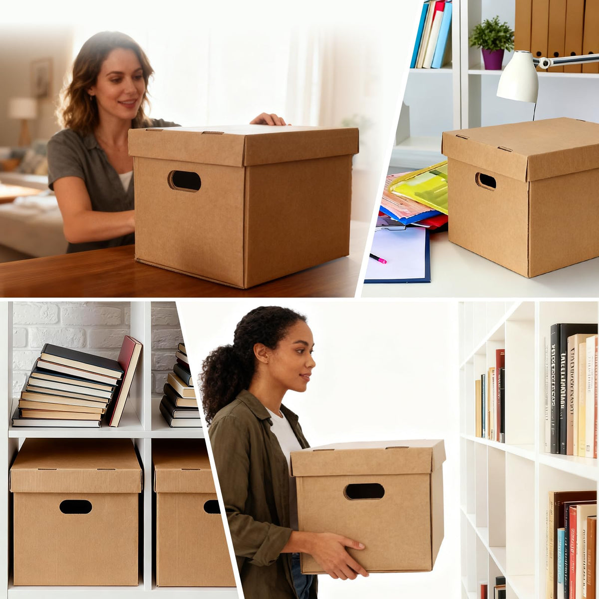 10 Pcs Acid Free Storage Boxes, Archival Storage Boxes, 15 x 12 x 10 Inch Thickened Buffered Acid Free Board Photo