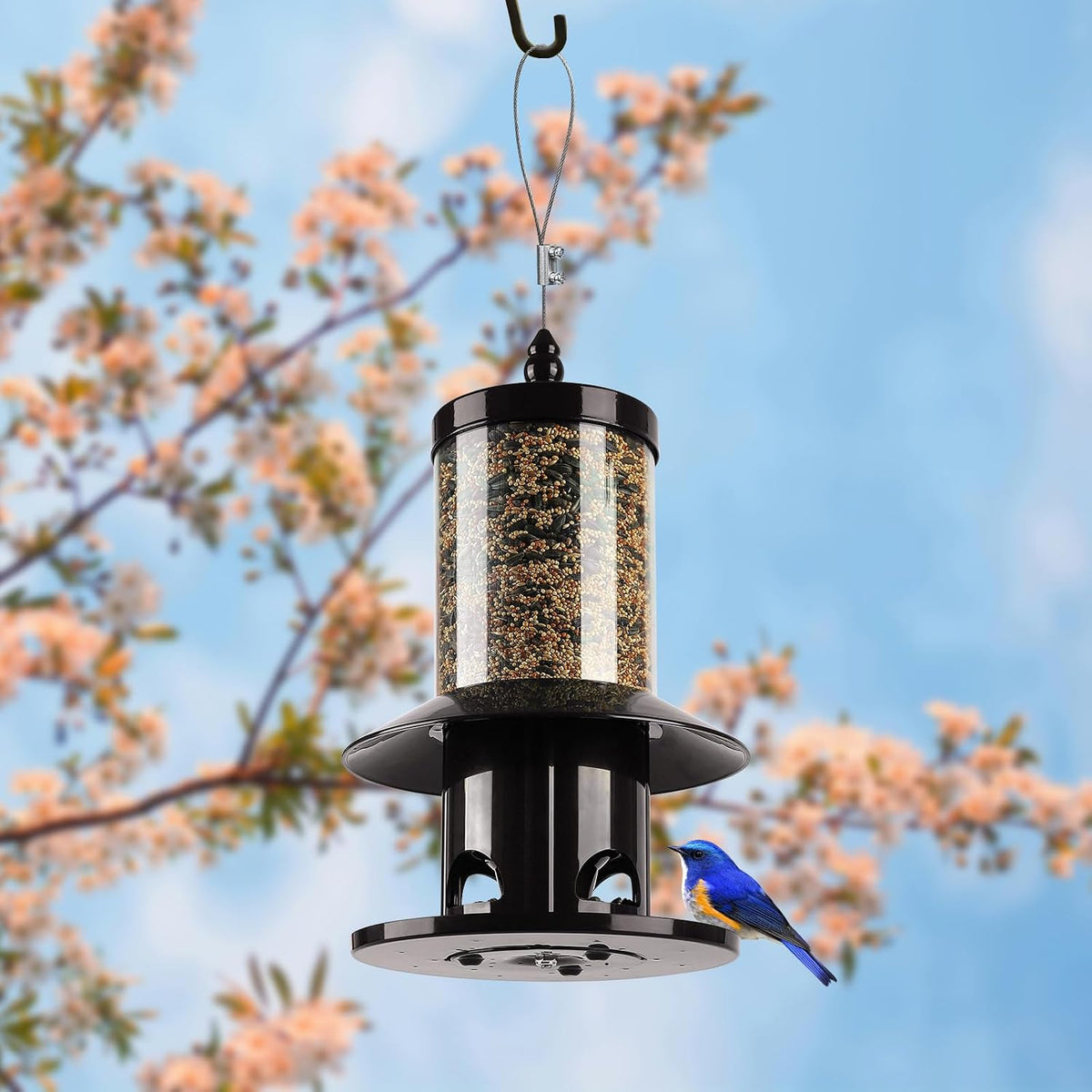 Squirrel-Proof Bird Feeder for Outdoor Hanging Wild Bird Seeds.