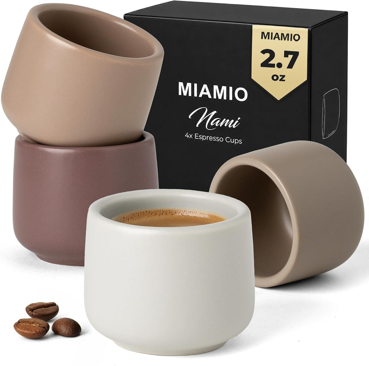 Espresso Cups Set of 4 (2.7 oz) - Nami (Beige Canyon) - Modern
