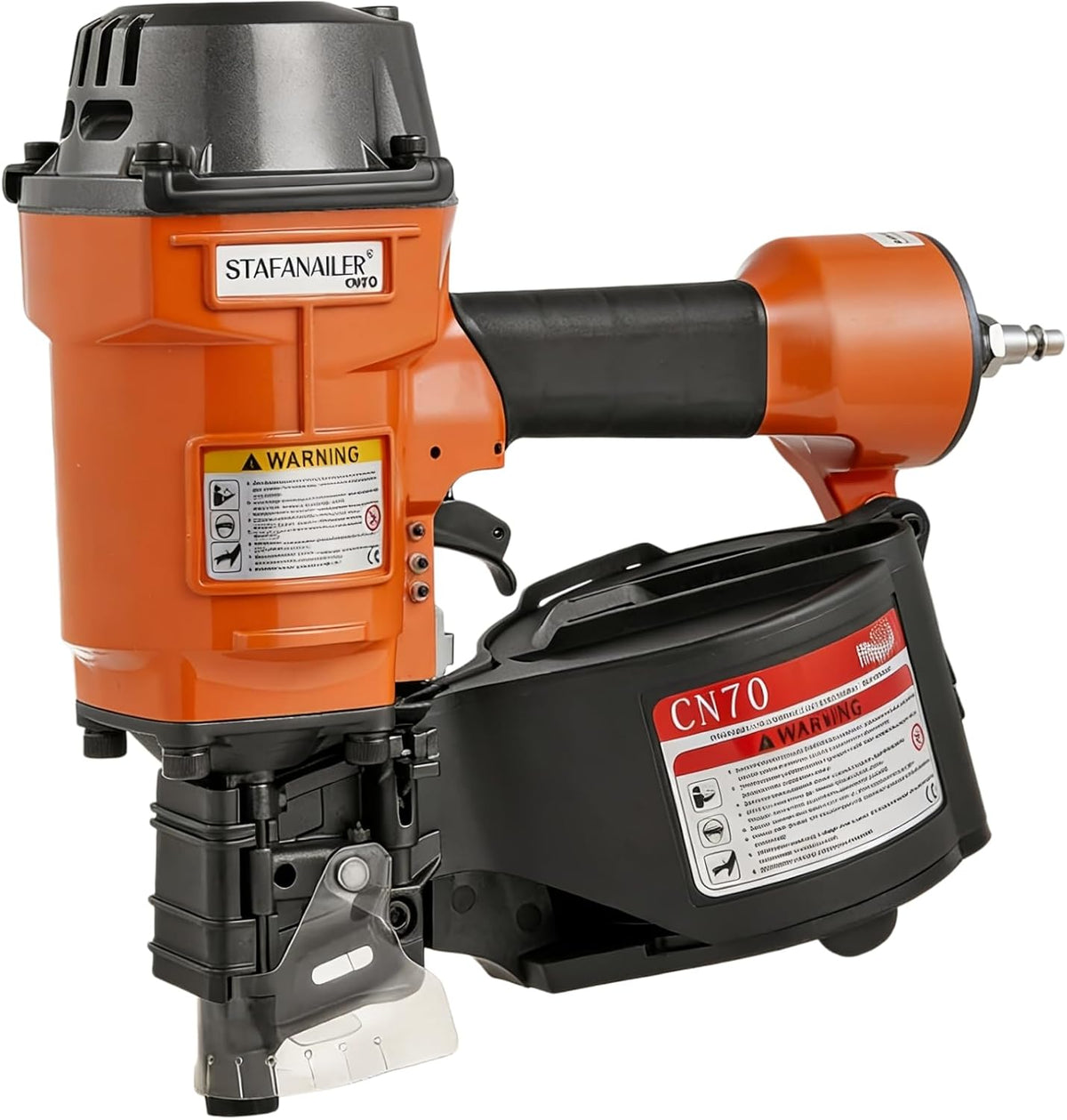 Update CN70 Air Coil Nailer, 15 Degree Pneumatic Coil Nail Gun, 1-3/4" to 2-3/4" Fast Shooting Nailer, High Speed Air