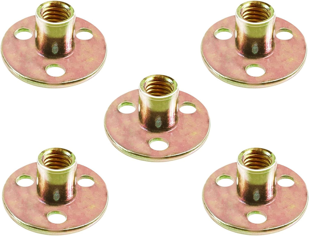 5pcs M12 Round Base T-Nuts, 24mm Height, 40mm Flange