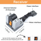 5‑in‑1 Building Blocks Motor Kit, Includes M Motor, AA Battery Box, 2.4G Remote Control and Receiver, Wide Compatibility with Most Stud-Based Construction Bricks for MOC