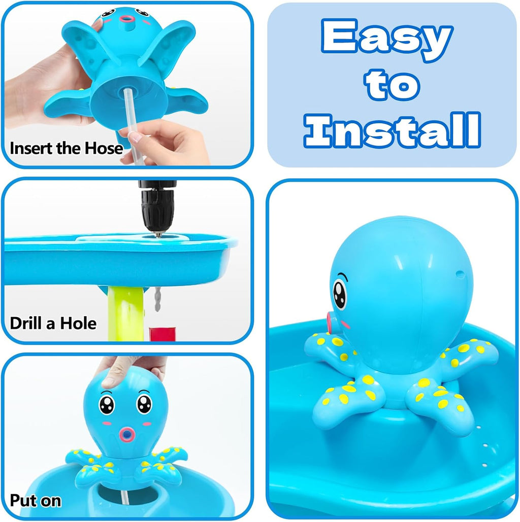 Water Table Pump, Octopus Battery Powered Water Pump for Water Table 3 Hours Non-Stop Fun Summer Outdoor Water Toys