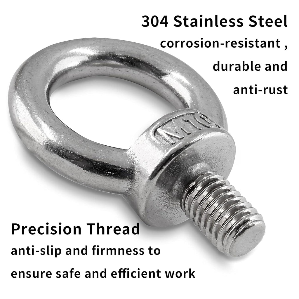 Bonsicoky M10 Lifting Eye Bolts, 6Pcs