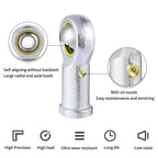 ZOWZEA 2Pcs PHSB6 Rod End Bearing 3/8 Inch Bore Pre-Lubricated 3/8-24 Female Thread Right Hand Heim Joint with Jam Nuts