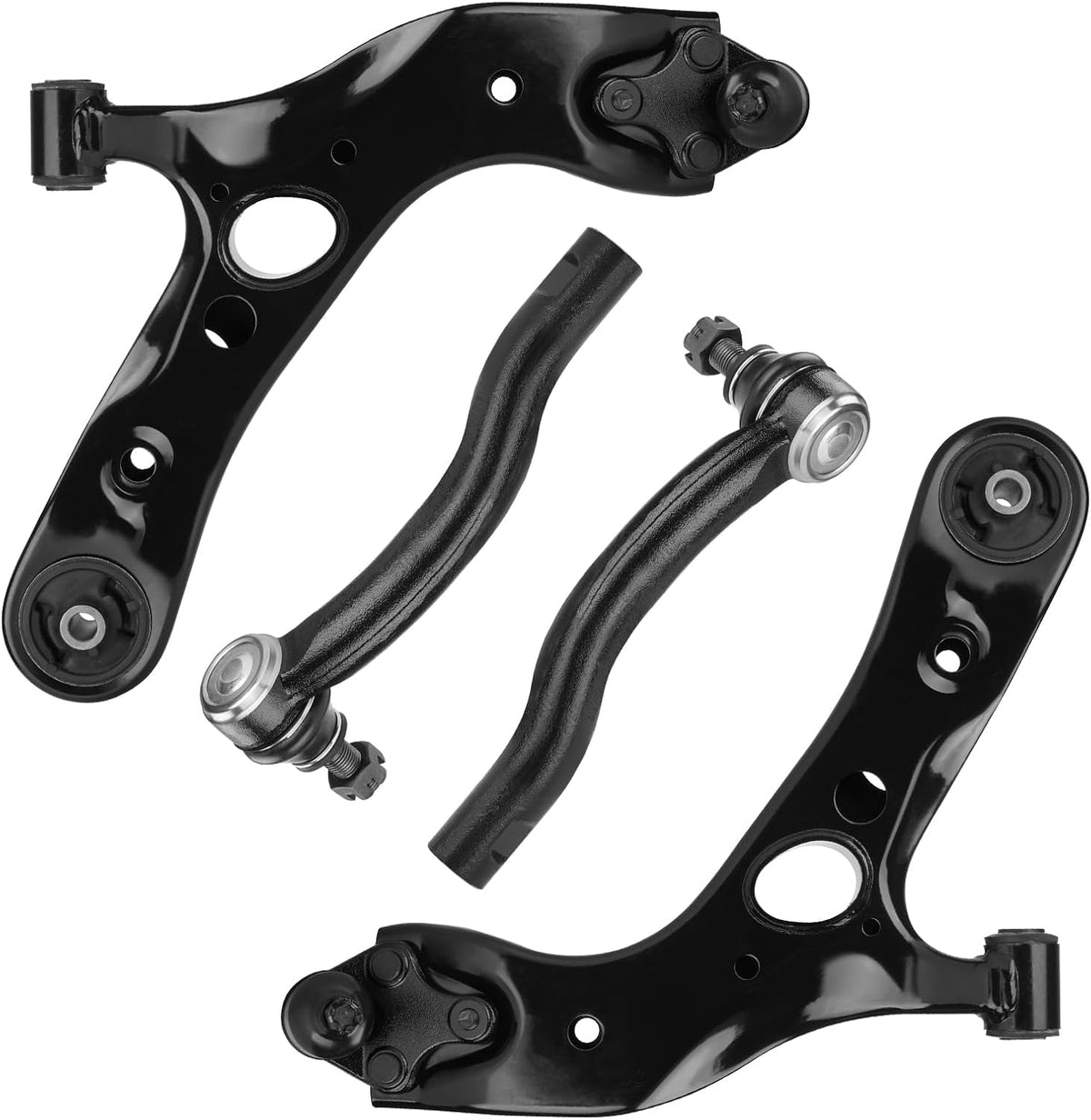 Front Lower Control Arms w/Ball Joints Replacement Suspension Kit for Toyota Rav4 2006-2018, for Lexus Nx200T 2015-2017, Nx300H 2015-2019 with Outer Tie Rod Ends K620586 K620587 (4PCS)