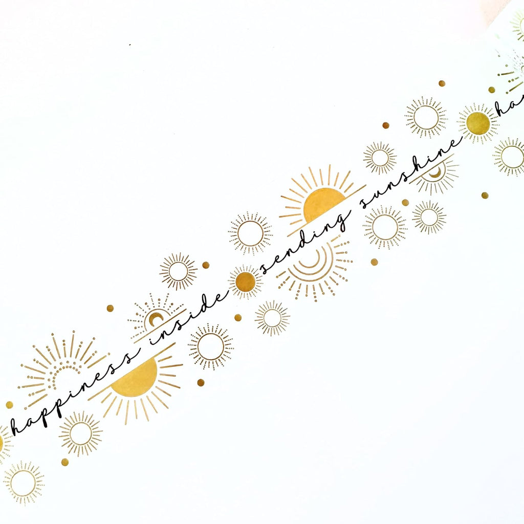 Mailed It Designer Sending Sunshine Packing Tape, Cute Packaging Tape for Small Business Shipping, Bulk Roll 2" x 330 Ft