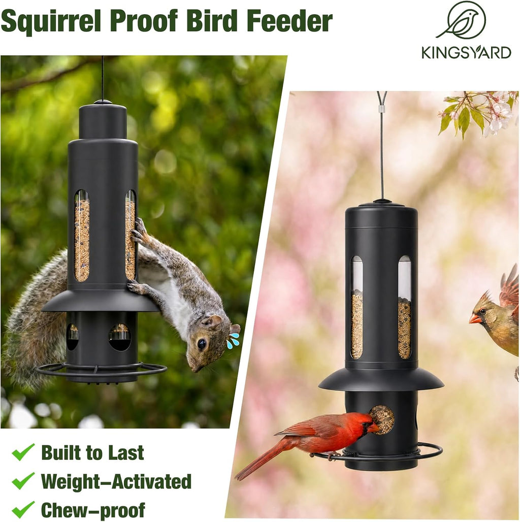 Squirrel Proof Hanging Bird Feeder for Outdoors