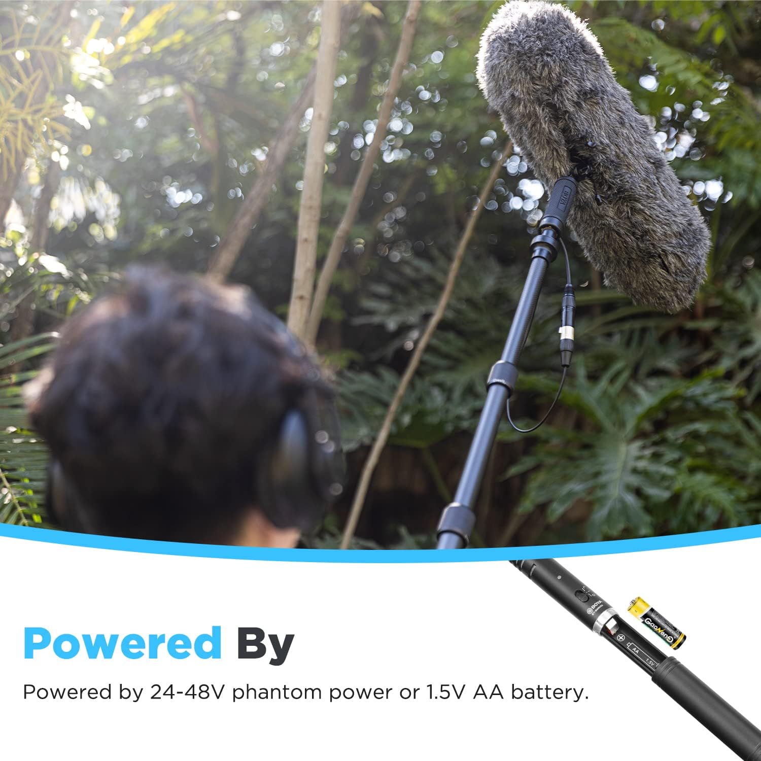 XLR Microphone BY-BM6060 Super-Cardioid Shotgun Condenser Microphone with 24 48V Phantom Power for Camera Film