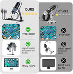 1080P USB Digital Microscope with Metal Stand, 50X-1000X Handheld Microscope Camera with 8 LED Lights Compatible with