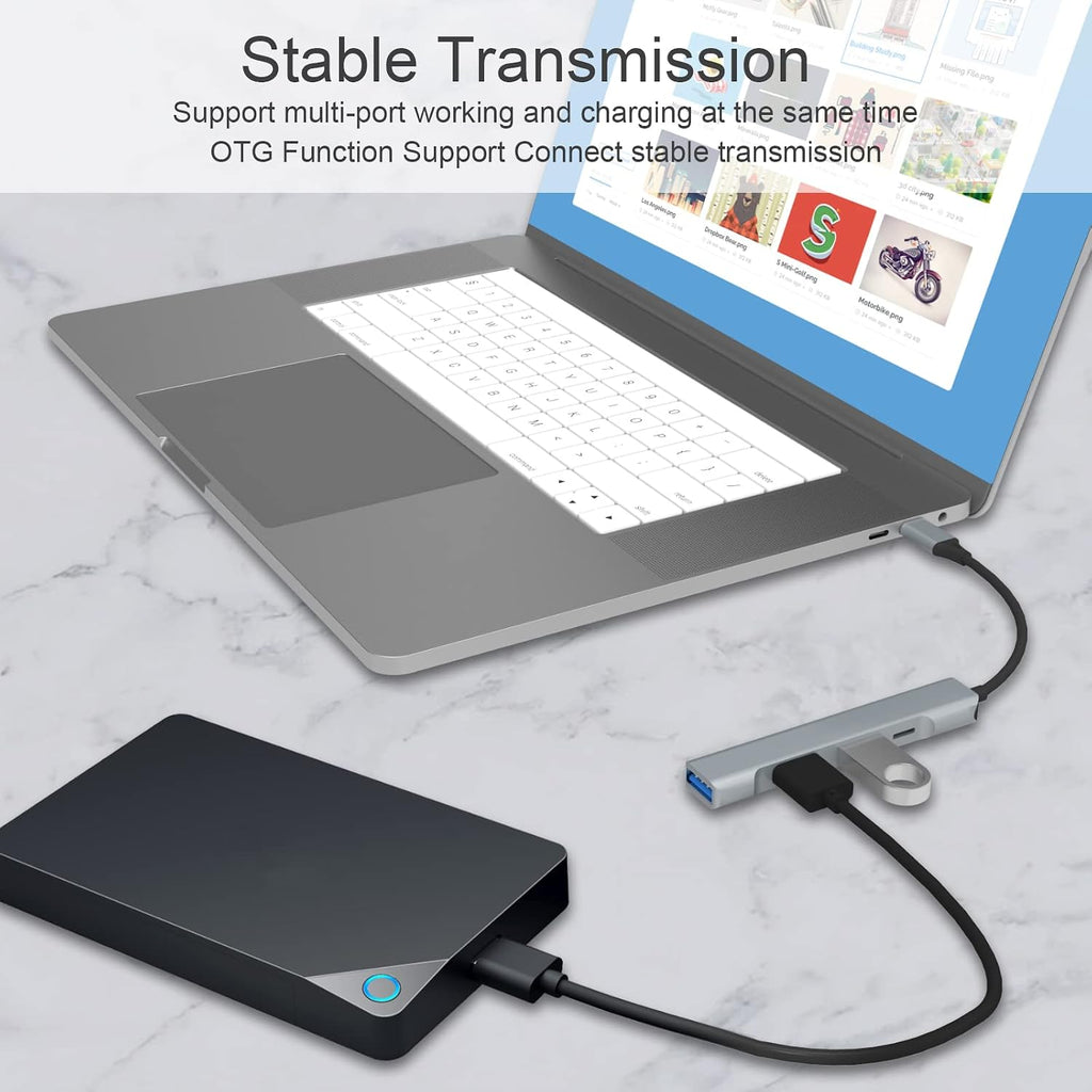 Lightning to USB Hub [Apple MFi Certified] 4-in-1 USB OTG Hub with 3 USB3.0 Port and Fast Charging Port for