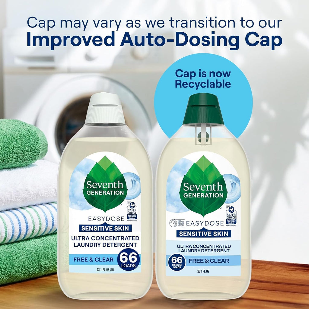 Laundry Detergent, Ultra Concentrated EasyDose, Free & Clear, 23.1 Fl Oz