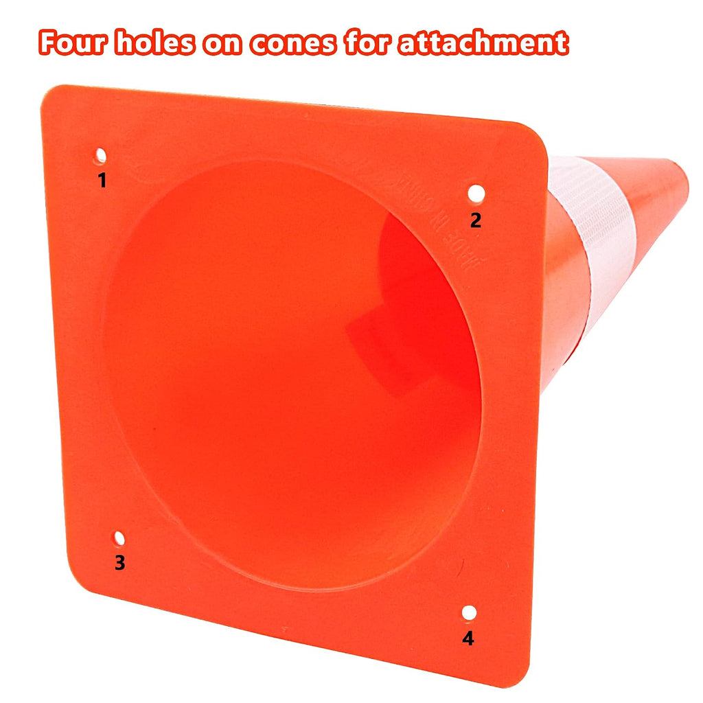 15 inch Traffic Safety Cones with Reflective Collars,[4 Pack]Orange Construction Cones| Parking Cones| Soccer