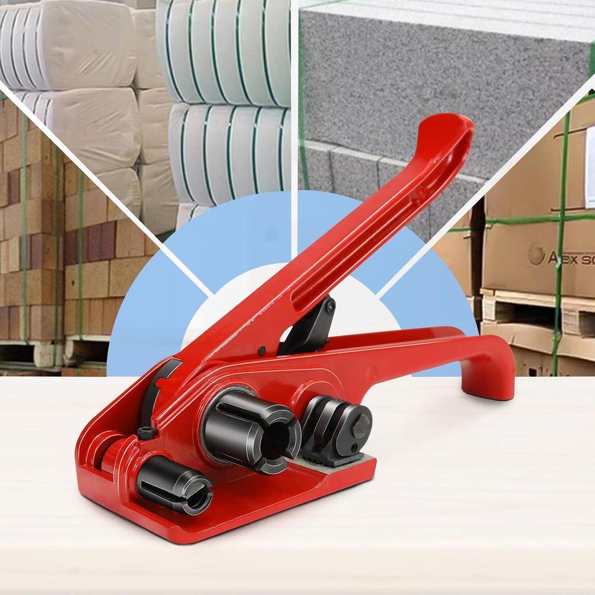 Heavy Duty Banding Strapping Tensioner & Cutter for 1/2"-3/4" Width Polyester Polyproplyn Poly Plastic Strap Manual