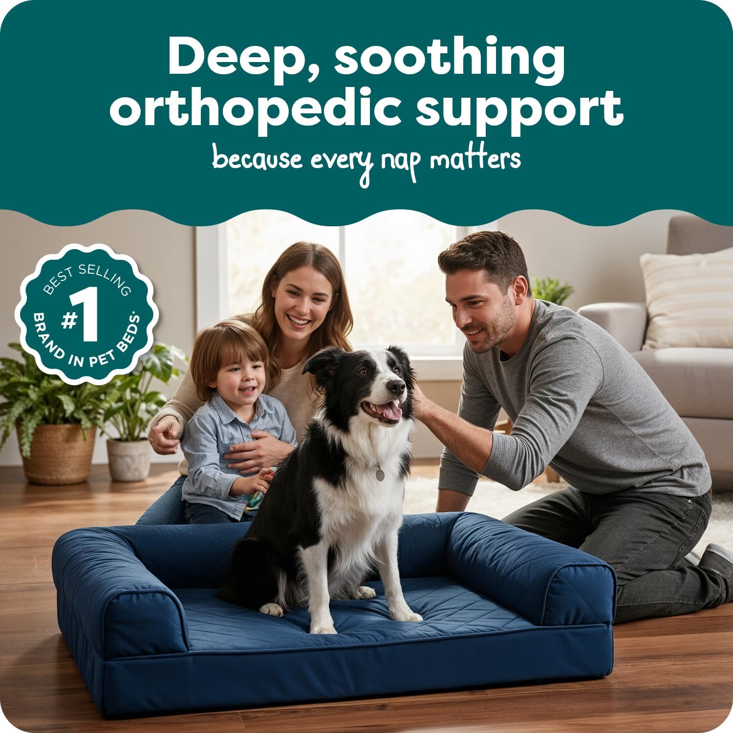 Classic Sofa Orthopedic Dog Bed for Large Dogs with Egg Crate with a Solid Orthopedic Foam Base for Joint Support