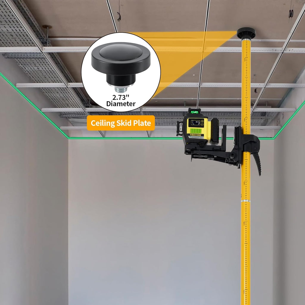 12 Ft./3.7M Professional Laser Level Pole with Tripod and 1/4-Inch by 20-Inch Laser Mount for Rotary and Line Lasers