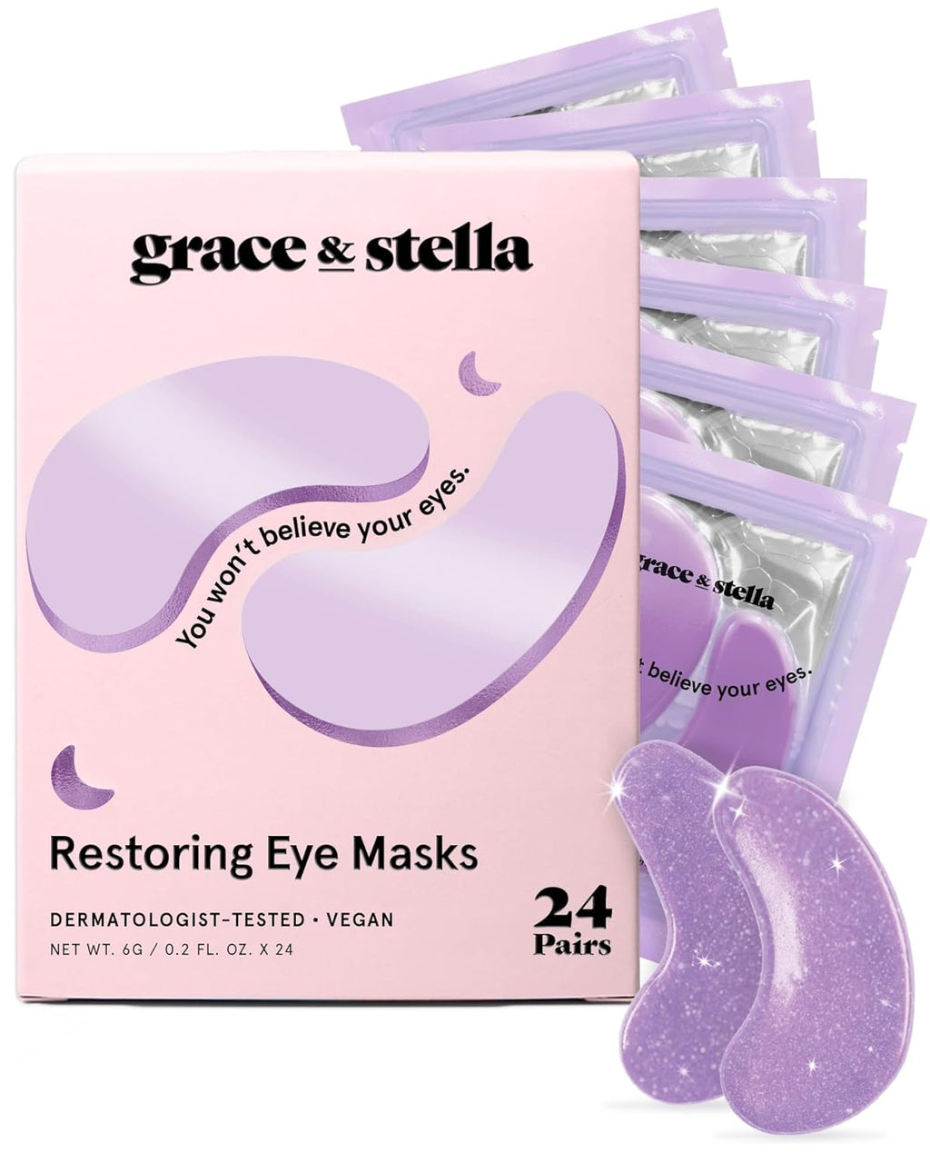 Retinol Under Eye Patches for Puffy Eyes | Restoring Gel Under Eye Masks with Hyaluronic Acid - Birthday Gifts for