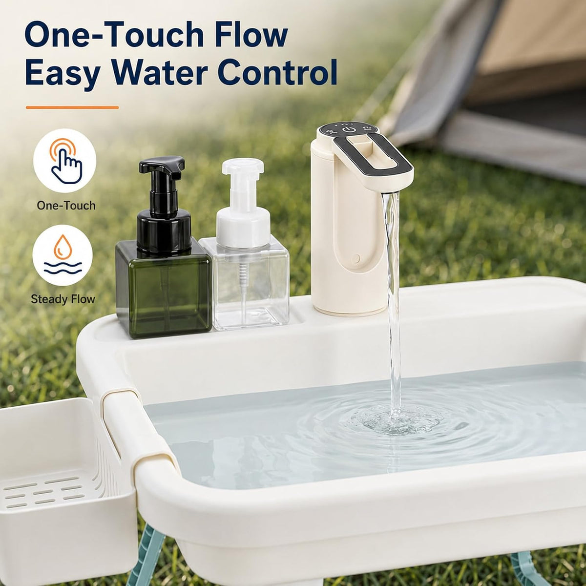 Portable Sink Hand Wash Station with Electric Faucet