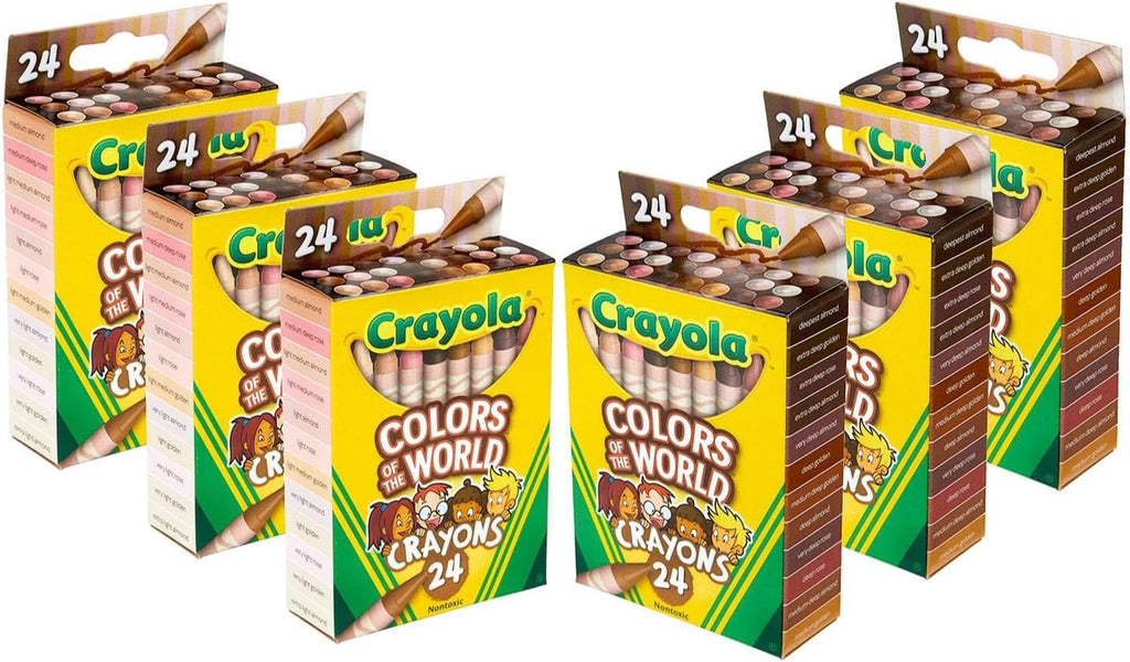 Colors of The World 6pk, Skin Color Bulk Crayon Set for Classroom
