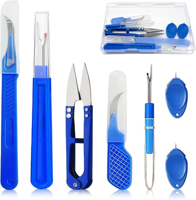 Seam Rippers for Sewing, 2 Big and 2 Small Stitch Remover Tools, with Automatic Needle Threaders, Thread Ripper with