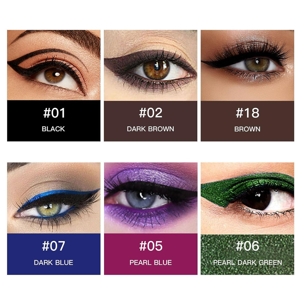 12 Color Gel Eyeliner Pencils Waterproof Long Wear With Sharpener