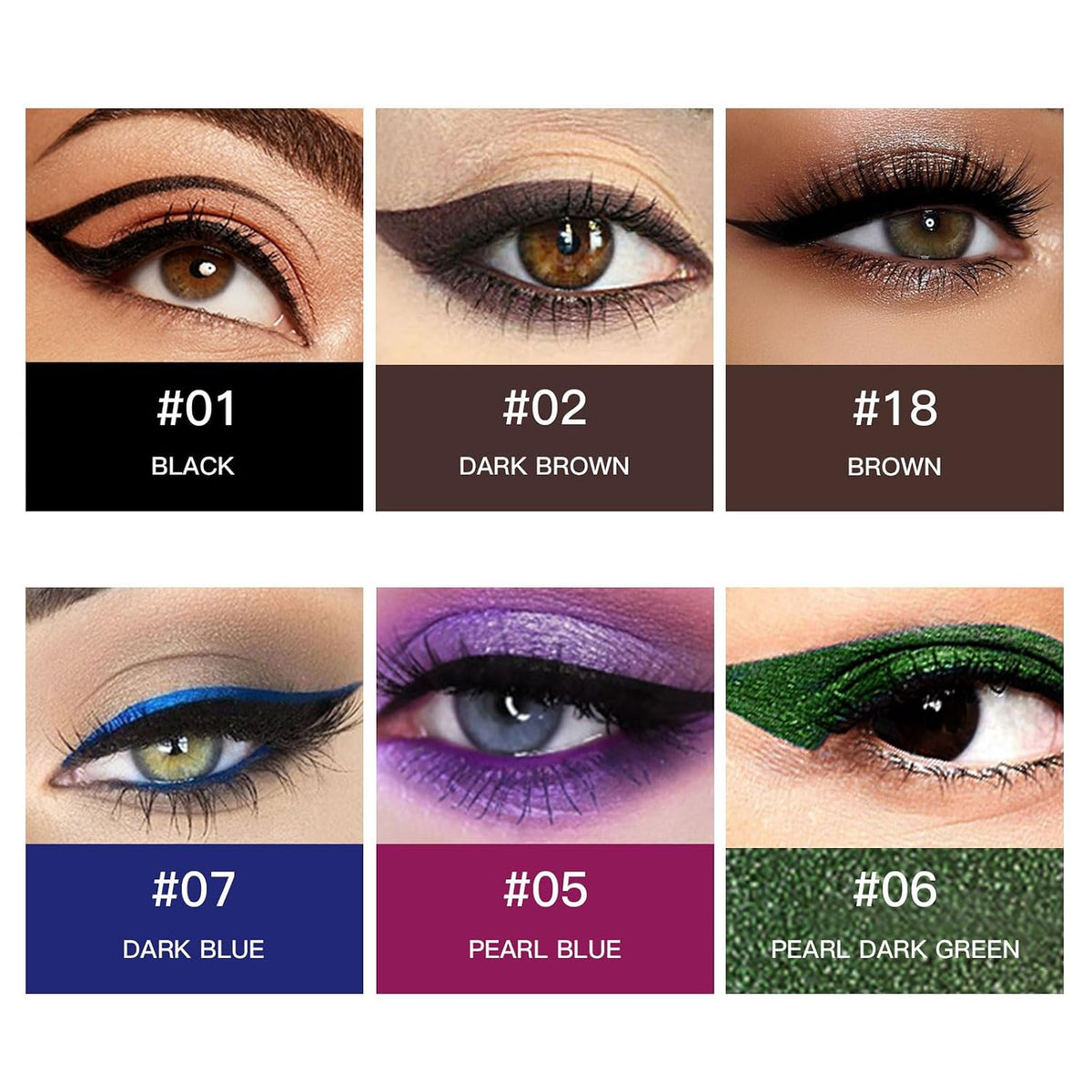 12 Color Gel Eyeliner Pencils Waterproof Long Wear With Sharpener
