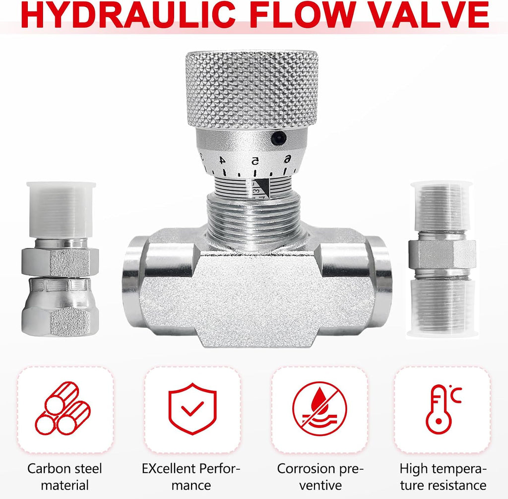 3/8" Hydraulic Adjustable Flow Control Two-way Valve