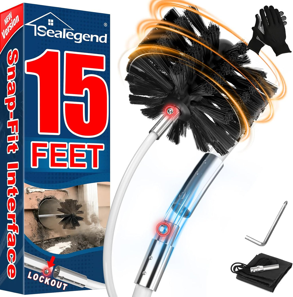 Dryer Vent Cleaner Kit - 15Ft Flexible Lint Remover