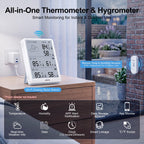 WiFi Thermometer Hygrometer with 4 IP65 Remote Sensors, 328Ft Range