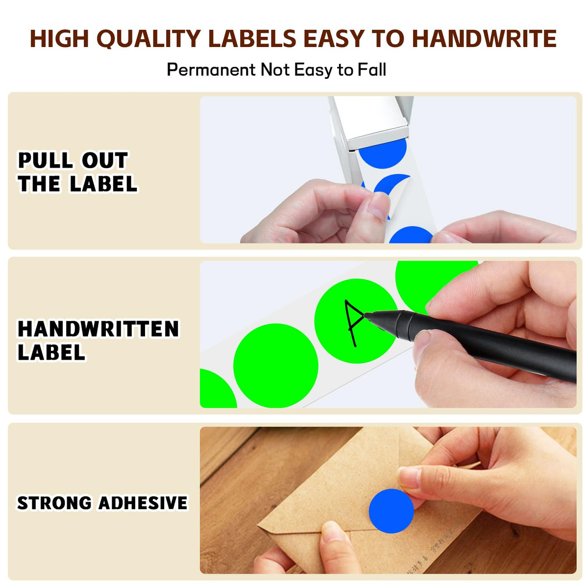 Circle Dot Stcikers 1 inch Round Label Sticker, Fluorescent Green + Blue