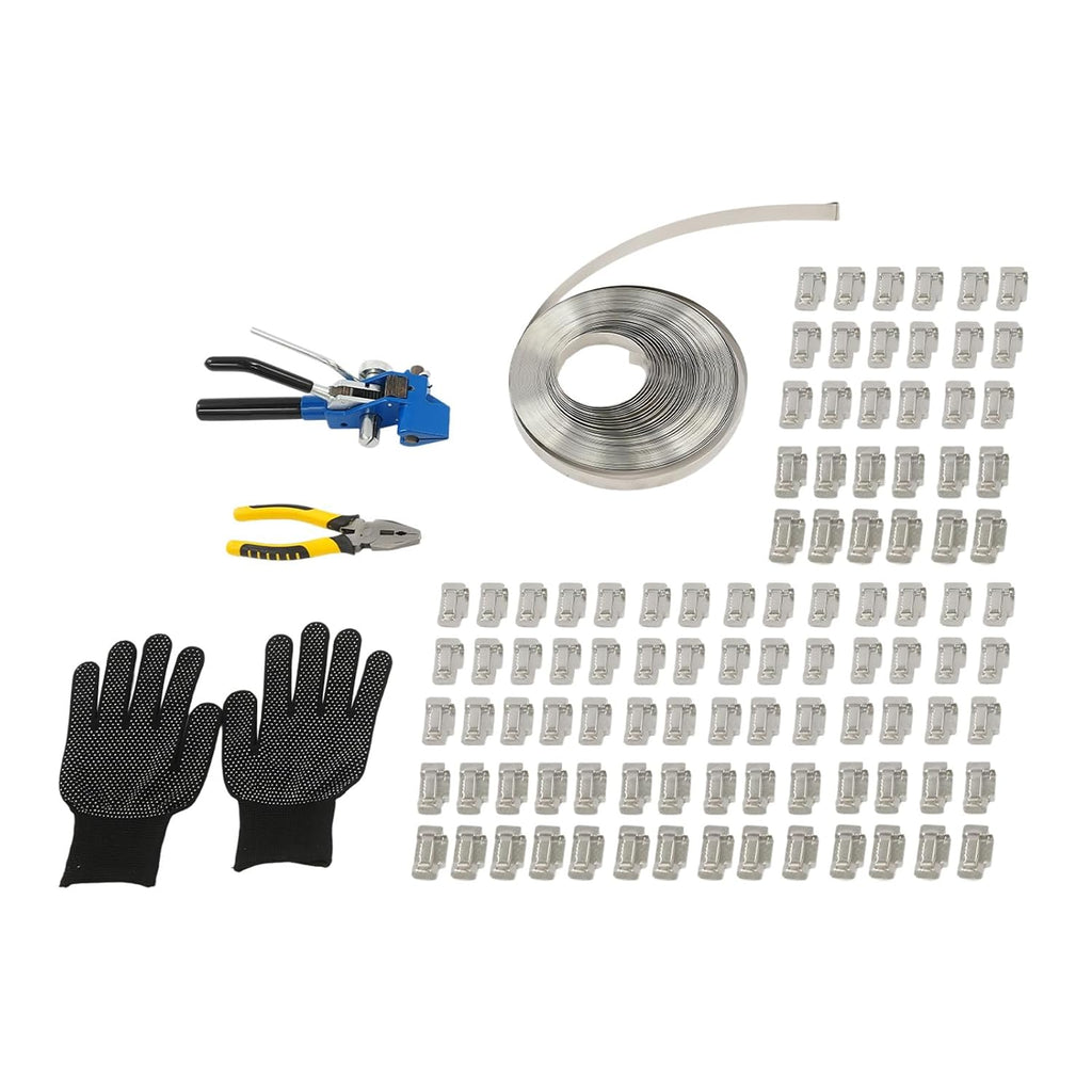 Stainless Steel Strapping Banding Tool Kit 3/4"x100ft with Tensioner