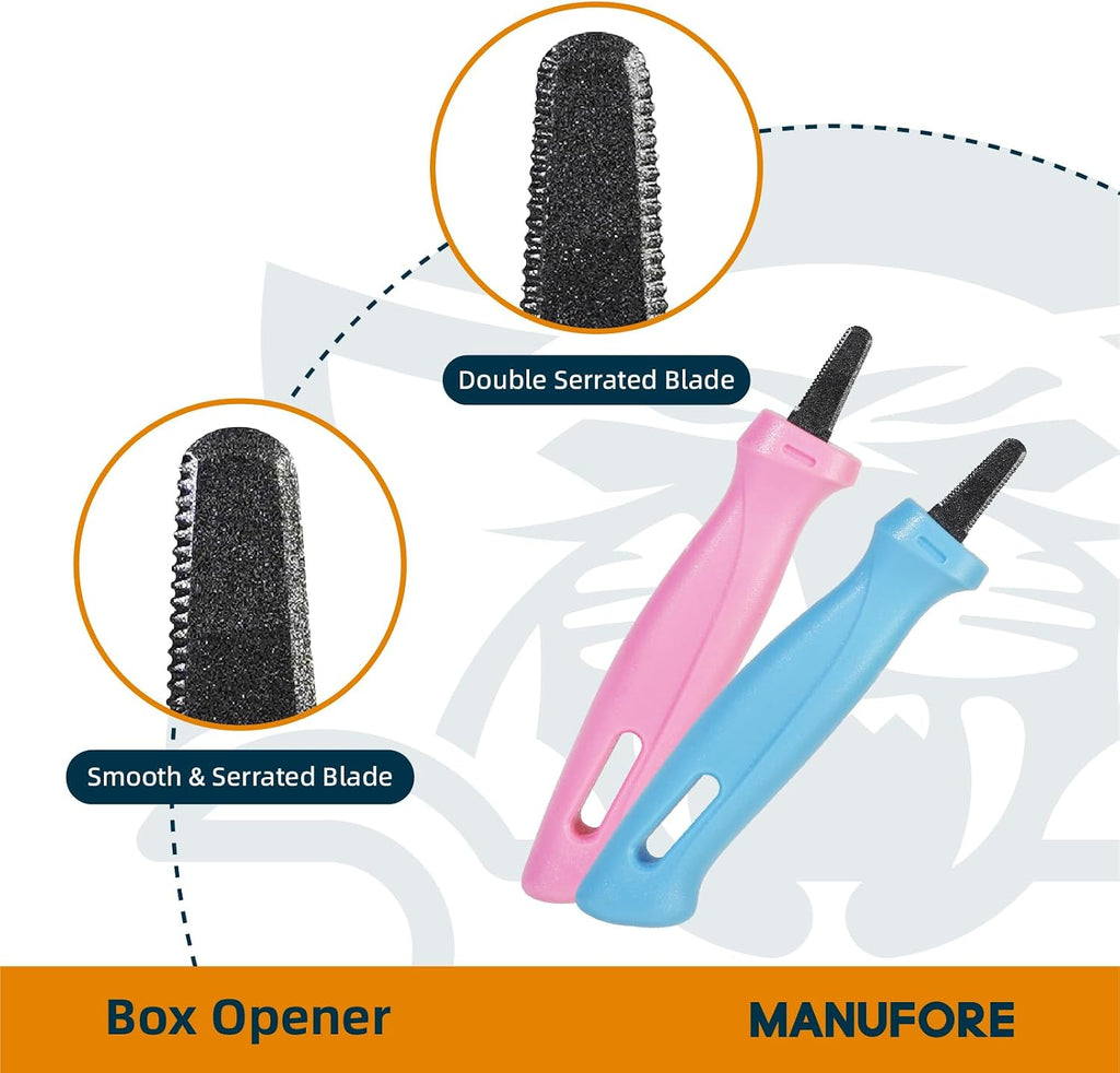 2 Pack Safety Box Opener, Rounded Safety Tip Package Cutter Set