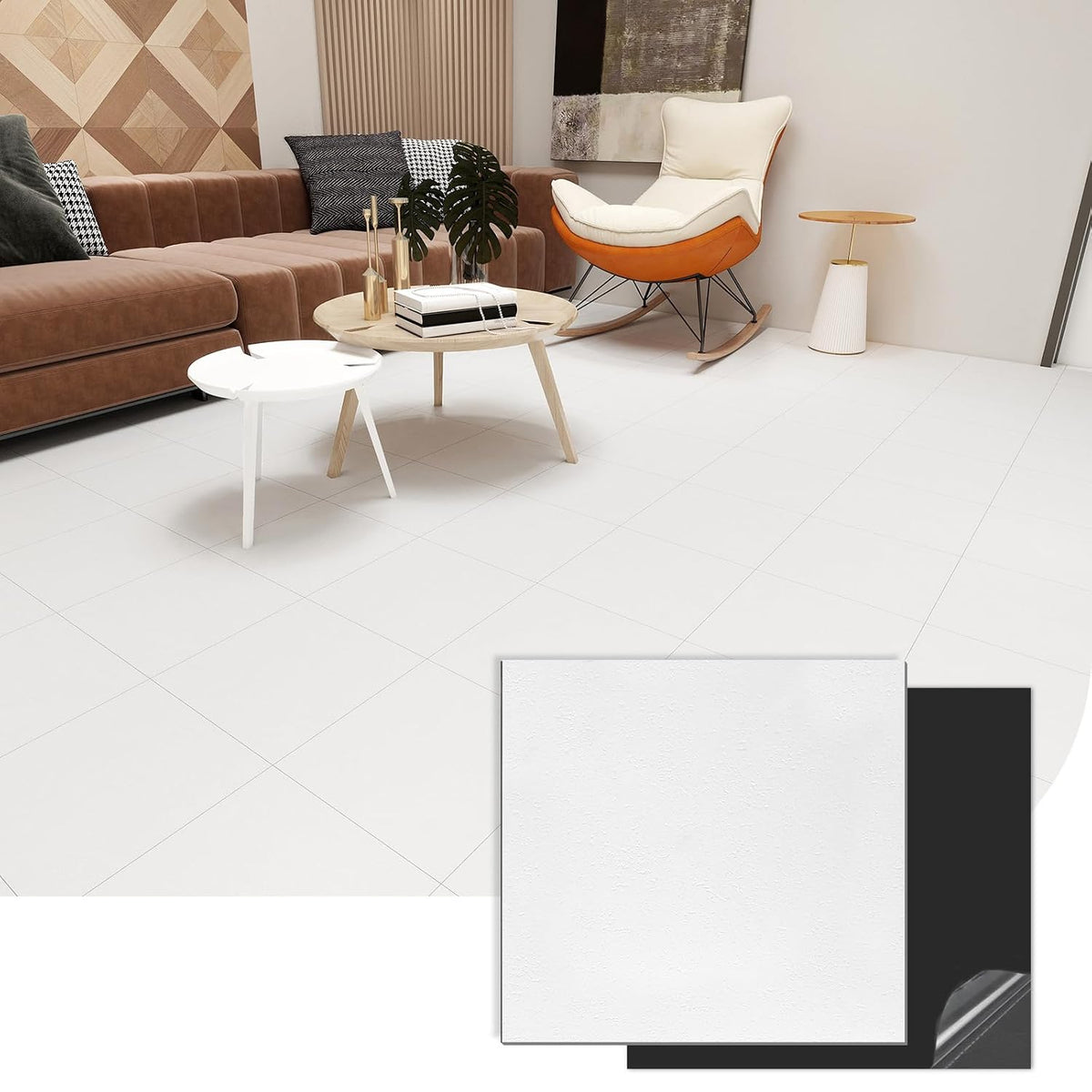 10-Pack 12"x12" Peel and Stick Floor Tiles