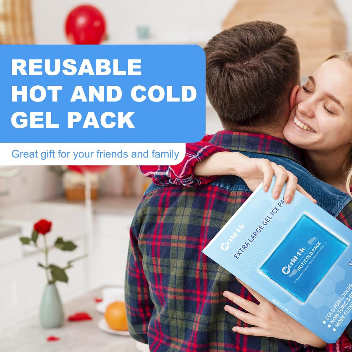 Large Gel Ice Pack 8.3"x12.4", Reusable Hot Cold Therapy