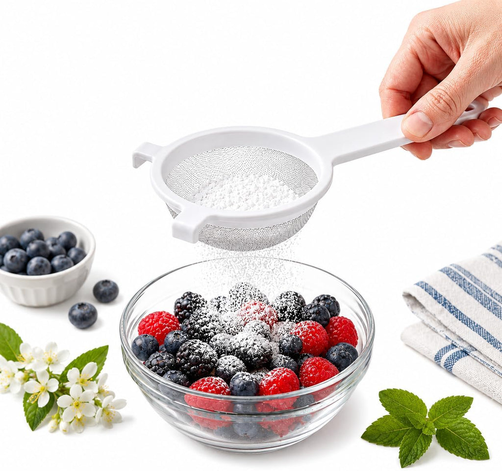 HIC Kitchen Double-Ear Fine Mesh Strainer, 4-Inch, BPA Free, Non Reactive