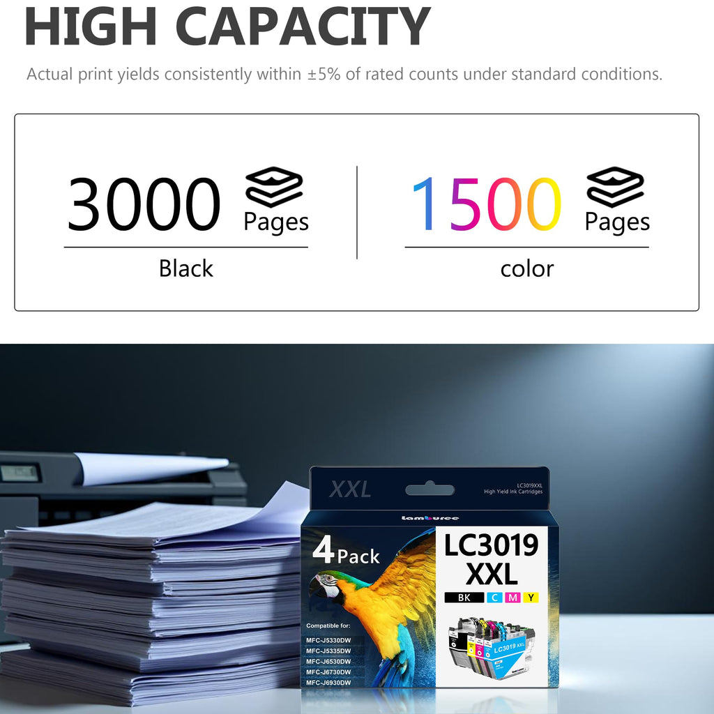 LC3019XXL Super High-Yield Ink Cartridges Replacement for Brother LC3019