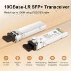 10Pack 10GBase-LR SFP+ Transceiver, 10G Dual LC Single Mode Module