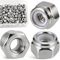 1/4"-20 Lock Nuts, 180Pcs Stainless Steel Hex Nylon Insert Locking nut