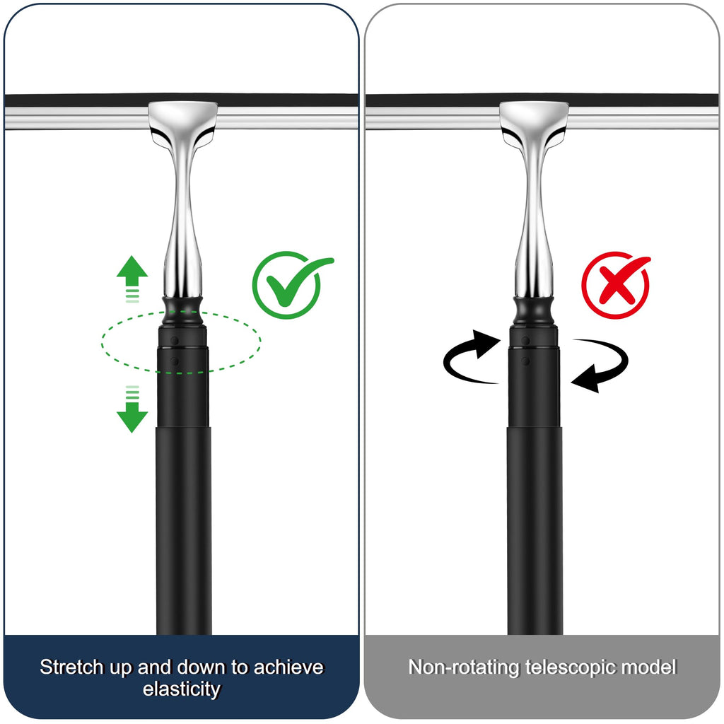 12-51’’ Telescopic Window Squeegee for High Windows, 2-in-1 Window Cleaning Kit with Extra Silicone Blade & Hook