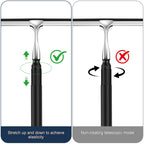 12-51’’ Telescopic Window Squeegee for High Windows, 2-in-1 Window Cleaning Kit with Extra Silicone Blade & Hook